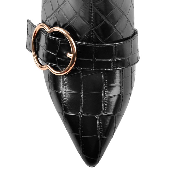 Onlymaker Pointed Toe Stone Pattern Kitten Heel Single Strap Booties EU 42/US 11 - Picture 4 of 16